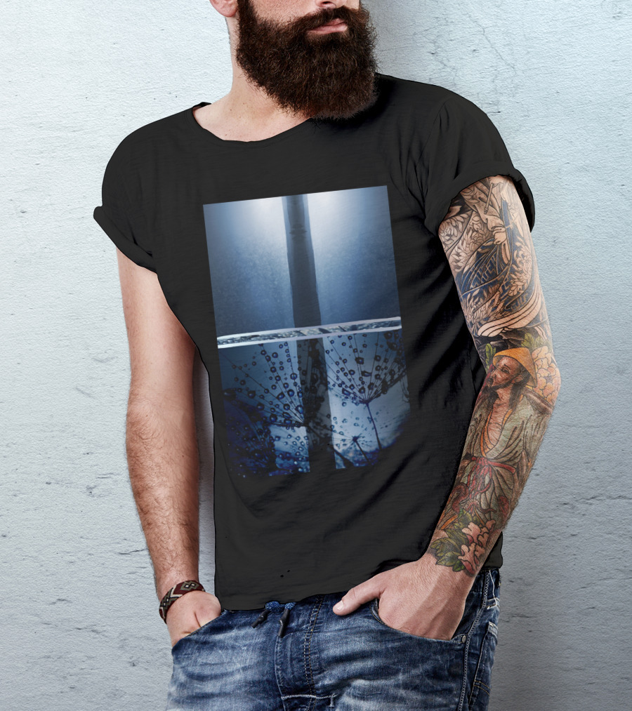 Restful Energy Underwater Silhouette With Water Droplets T-Shirt