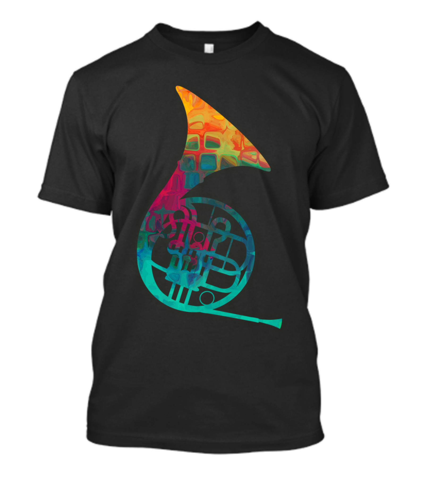 French Horn Colorful Abstract T-Shirt