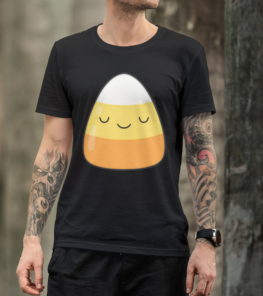 Kawaii Candy Corn Cute Face Halloween T-Shirt