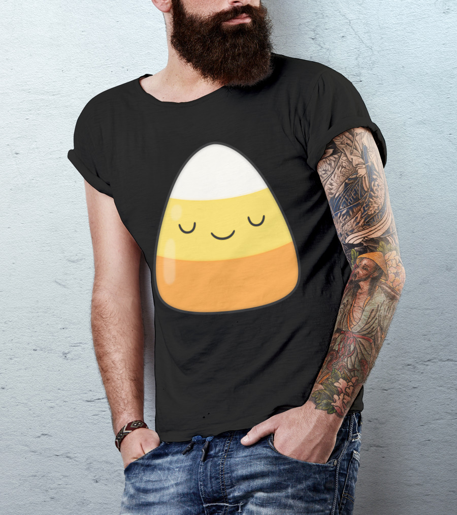 Kawaii Candy Corn Cute Face Halloween T-Shirt