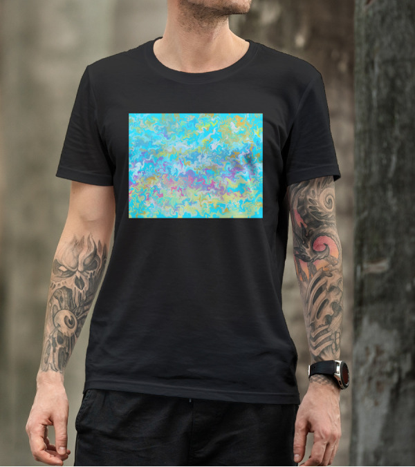 Beach Marble Abstract Multicolor Swirl T-Shirt