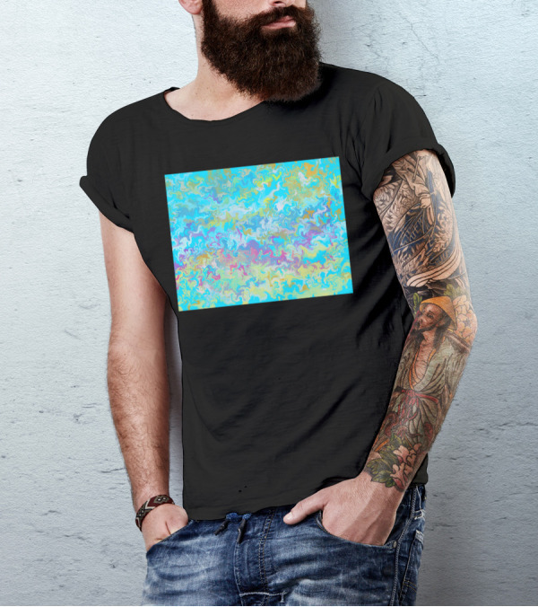 Beach Marble Abstract Multicolor Swirl T-Shirt