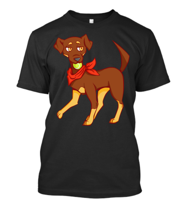 Bongo The Dog With Red Bandana And Tennis Ball T-Shirt