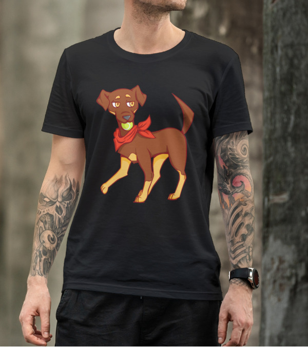 Bongo The Dog With Red Bandana And Tennis Ball T-Shirt