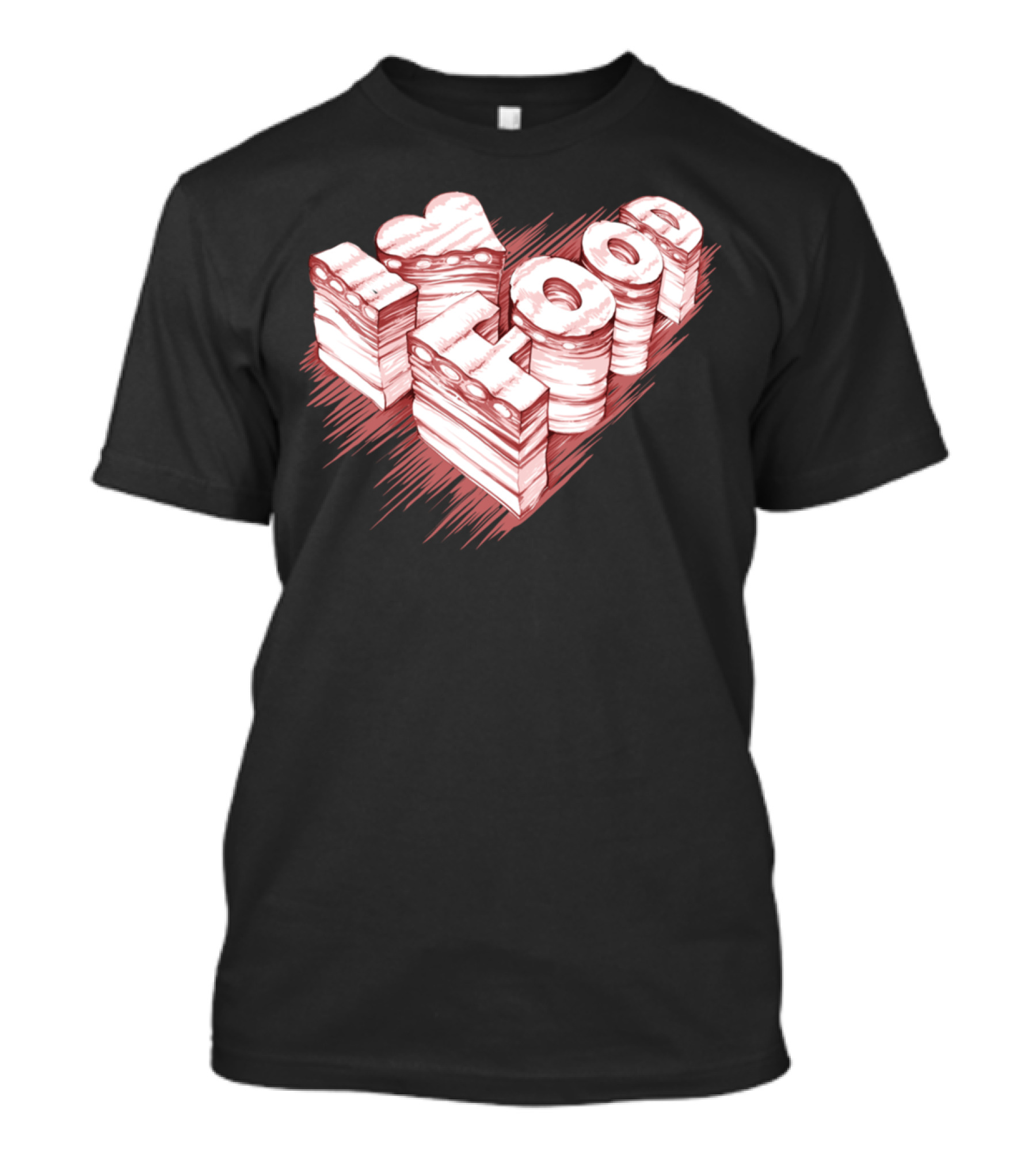 I Love Food Sandwich Stack T-Shirt