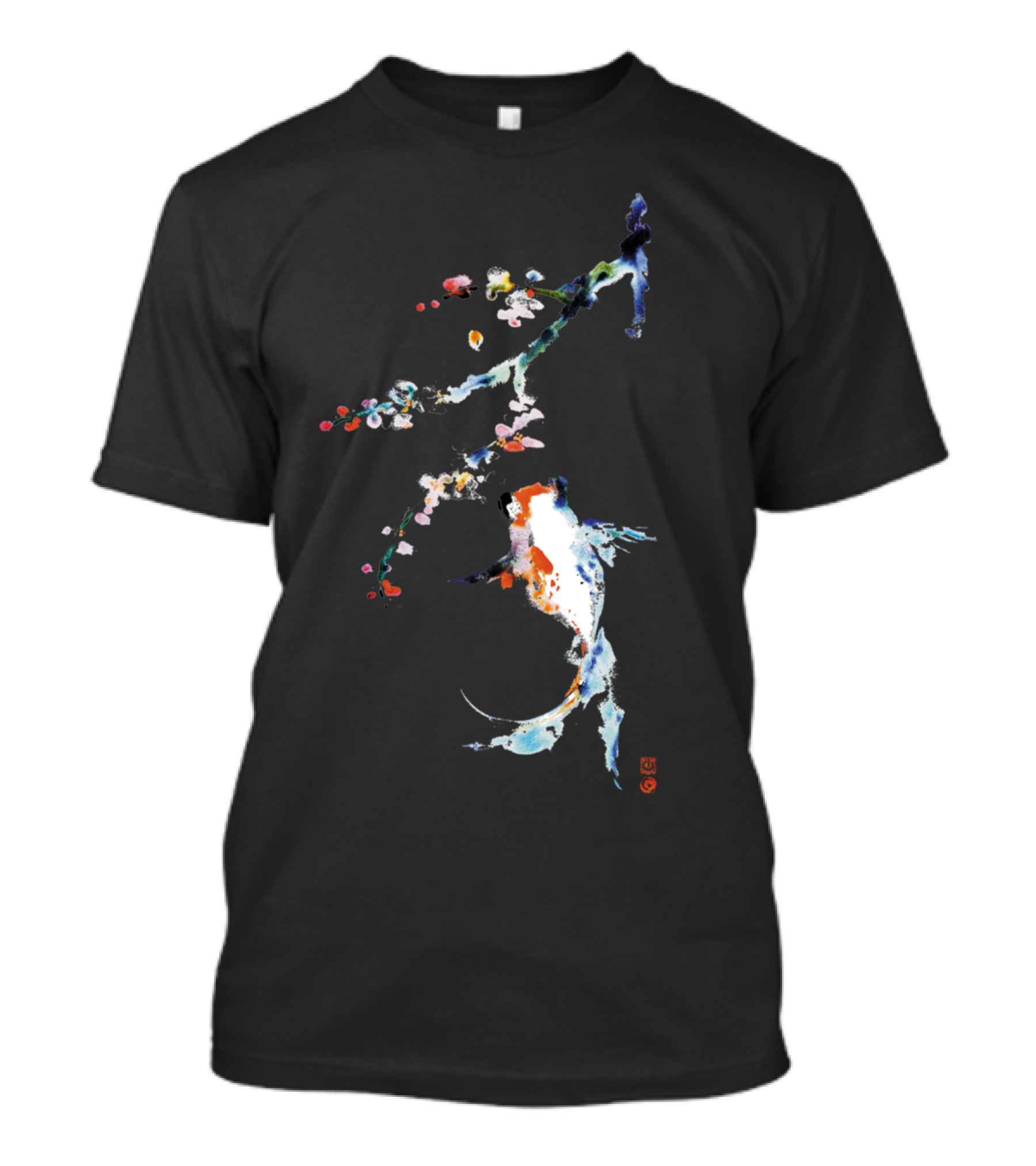 COY KOI Japanese Ink Painting Blossoms T-Shirt