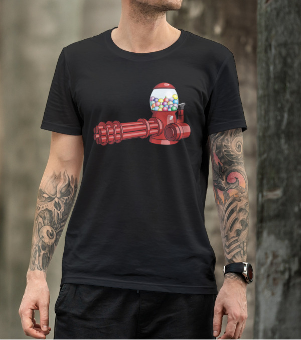 Candy Machine Gun Bul Gumball Weaponry Fusion T-Shirt