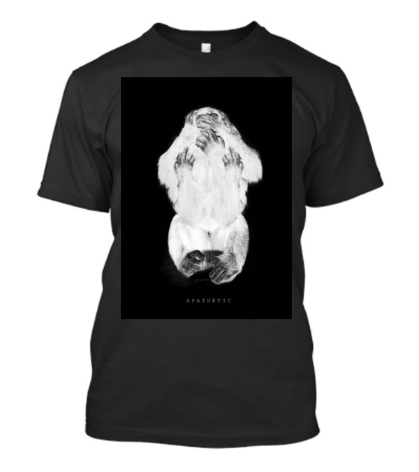 Apathetic Distorted Ghostly Ape Visage T-Shirt