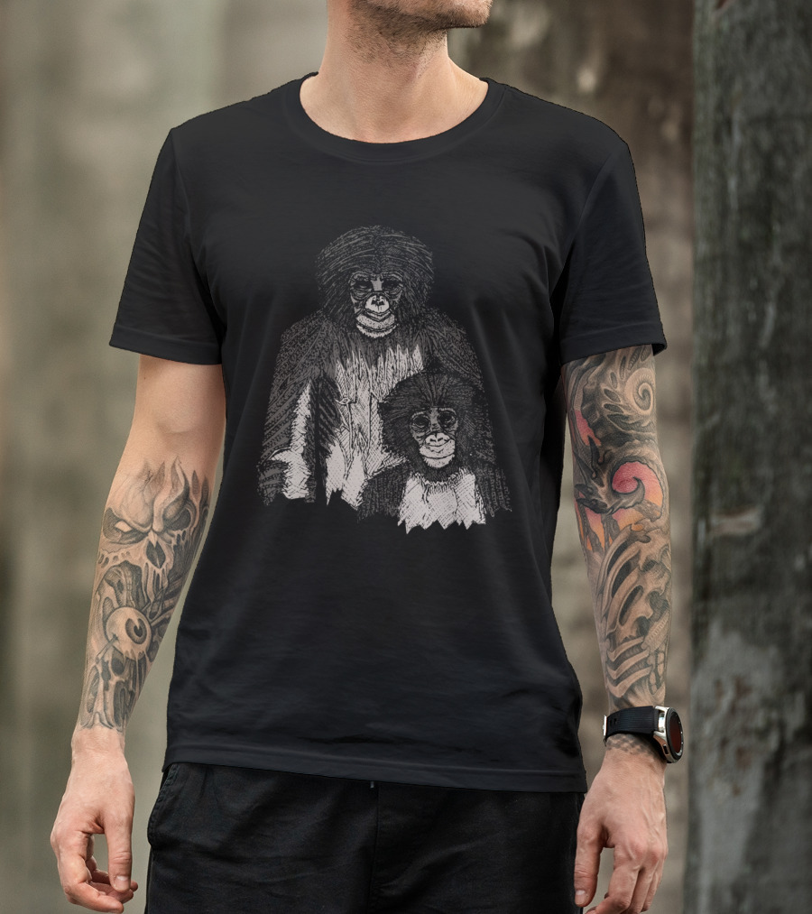Bonobo Sketch Primate Illustration Drawing T-Shirt