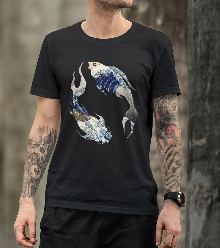 Koi Fish Hokusai Wave Fusion T-Shirt