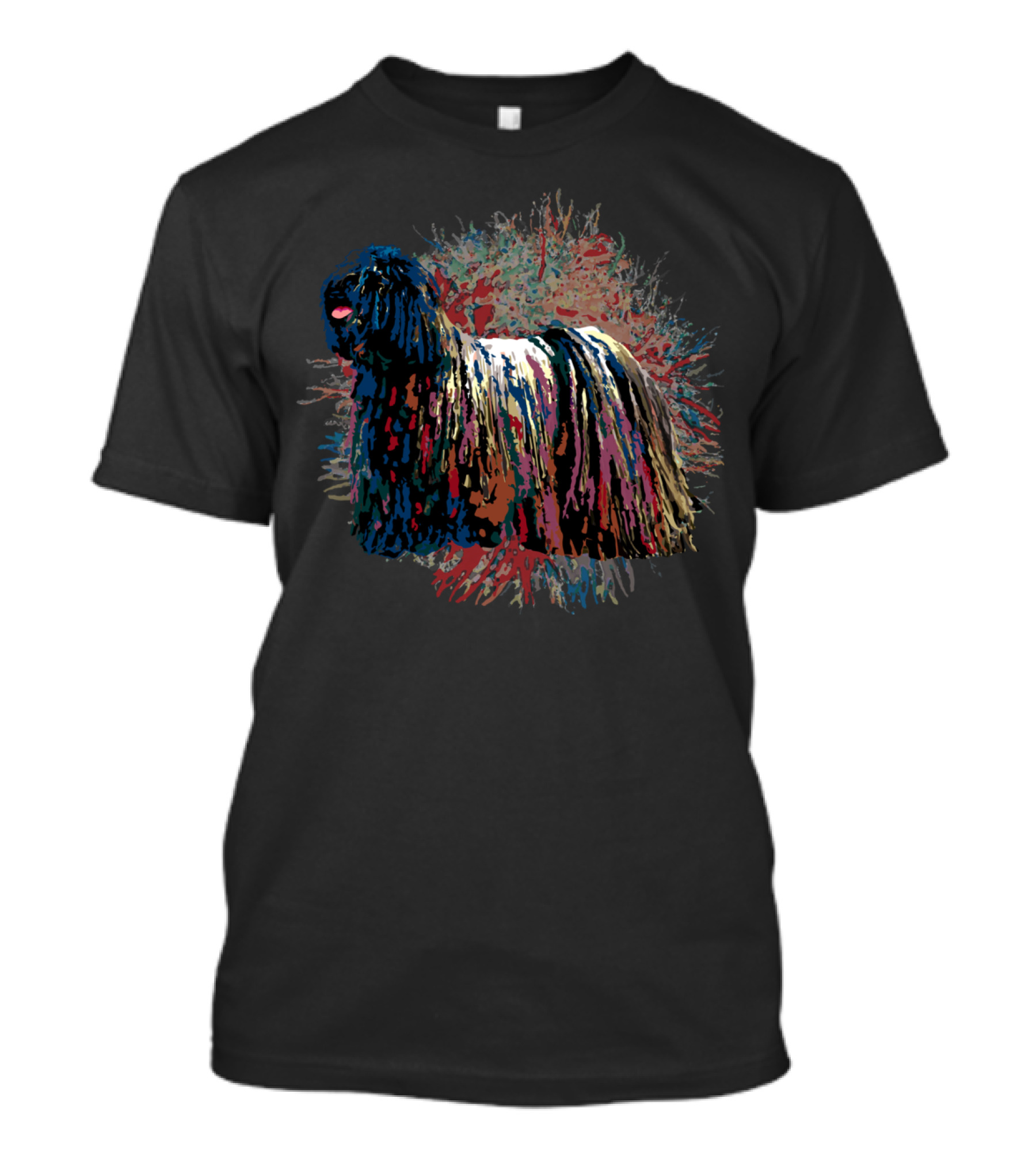 Dog Color Splash Shaggy Burst Puli T-Shirt