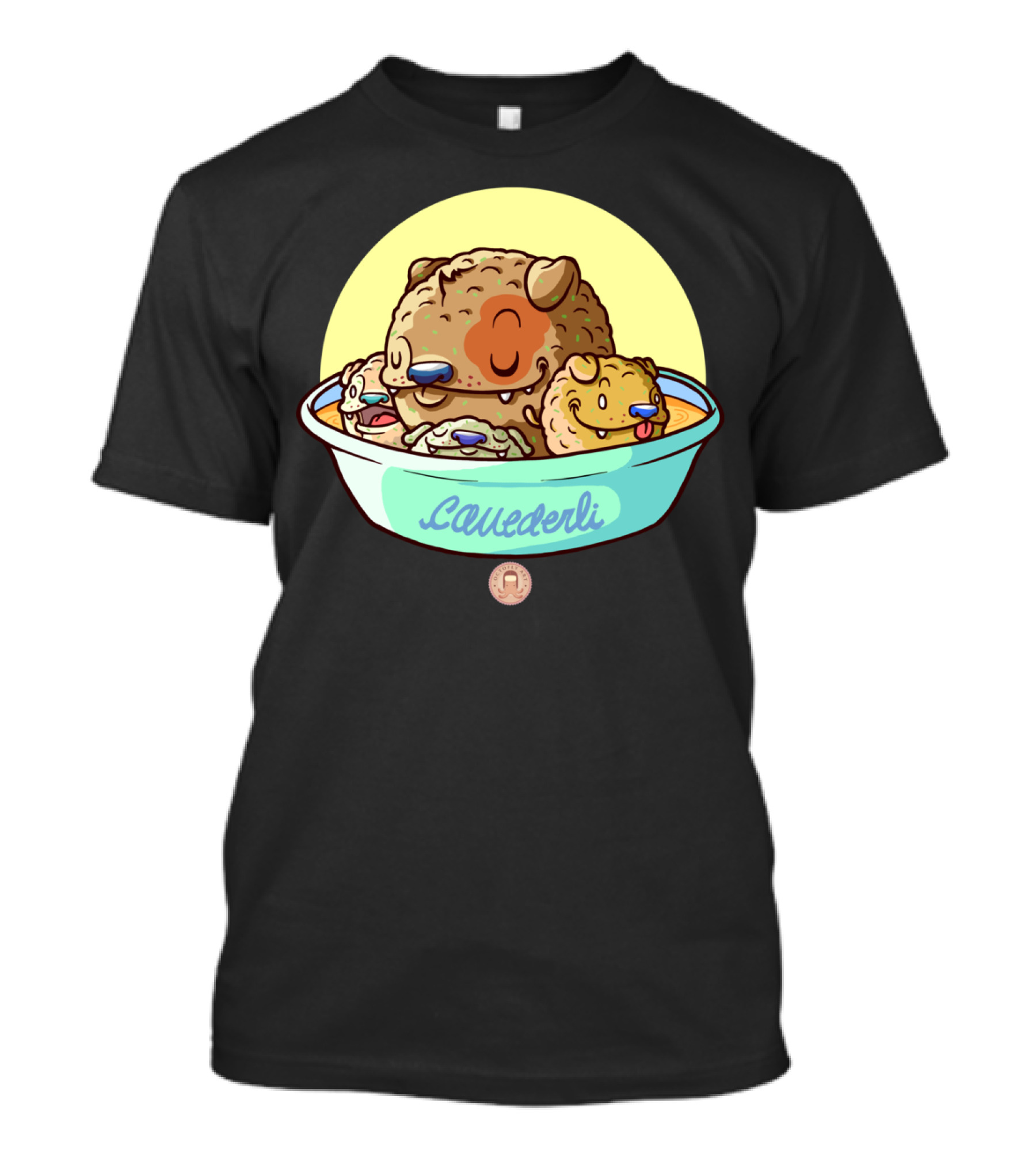 CANeDERLI Cute Dumplings In A Bowl With Smiling Faces T-Shirt