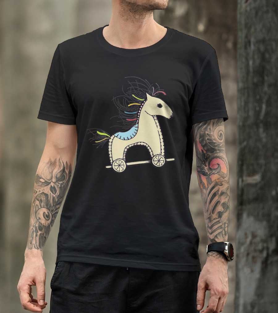 Bony Pony Sketch Toyhorse Design With Colorful Mane T-Shirt