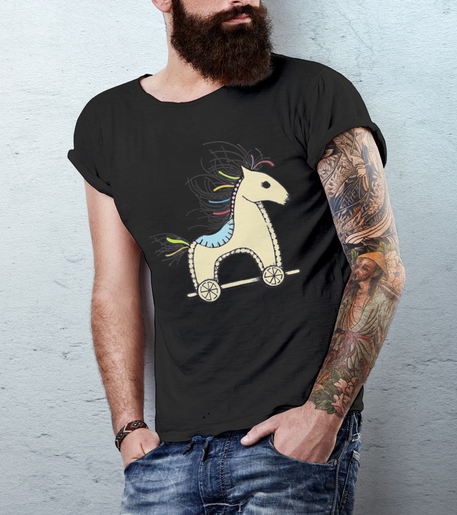 Bony Pony Sketch Toyhorse Design With Colorful Mane T-Shirt