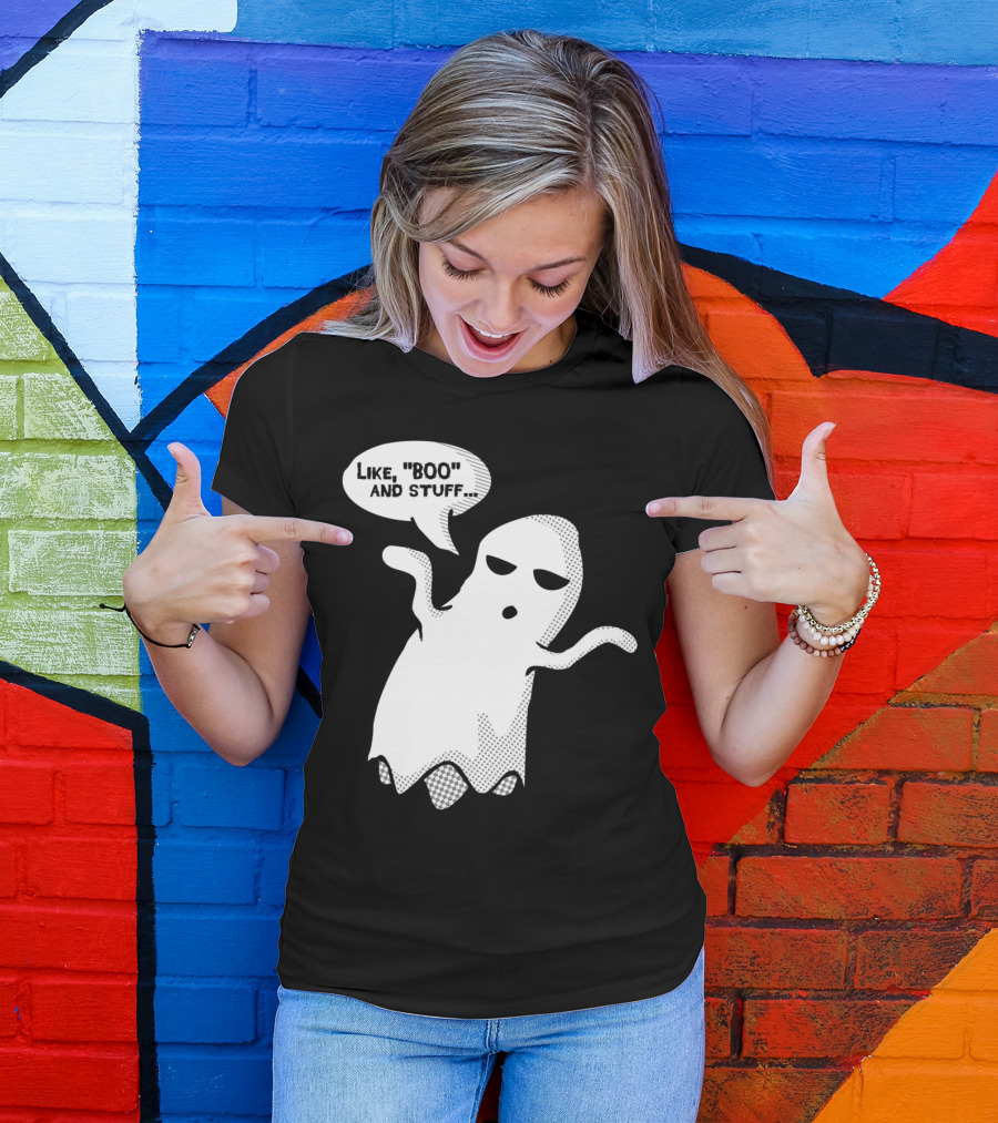Like BOO And Stuff Ghost Speech Bubble T-Shirt