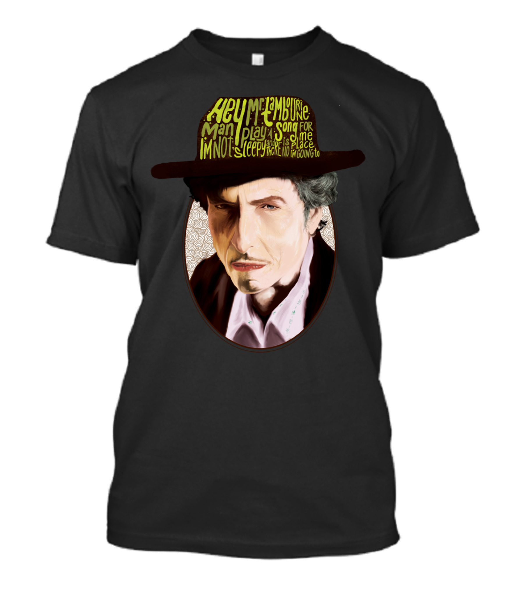 Bob Dylan Hey Mr Tambourine Man Lyrics T-Shirt