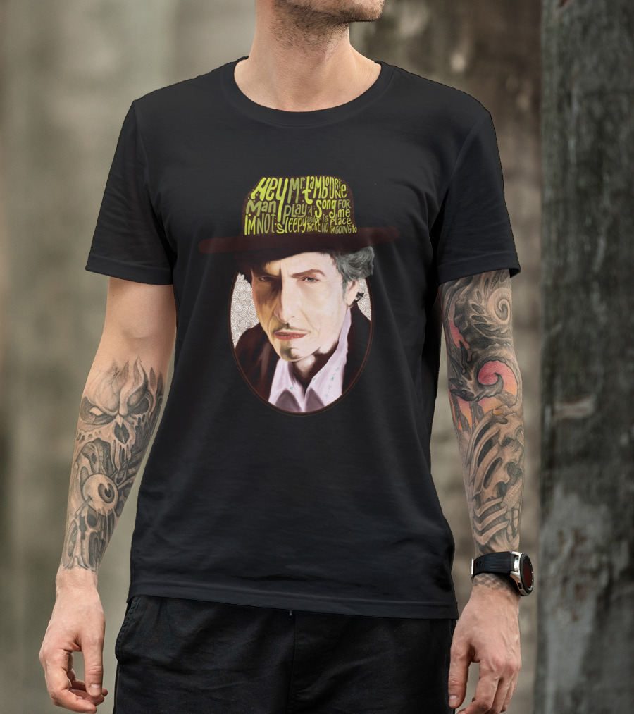 Bob Dylan Hey Mr Tambourine Man Lyrics T-Shirt