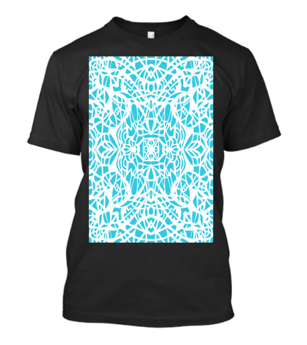 White Blue Web Chas Symmetrical T-Shirt
