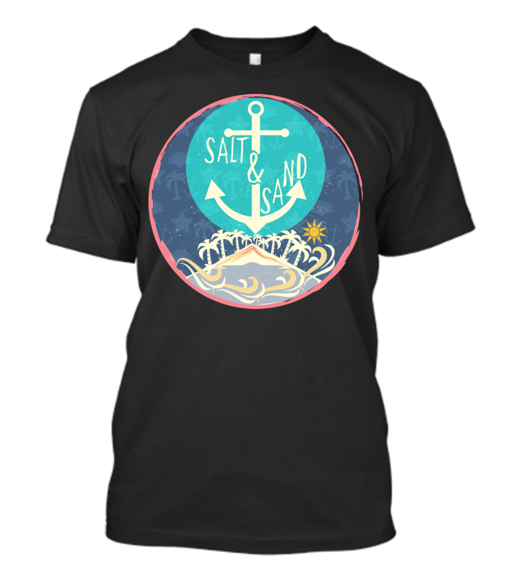 Salt And Sand Anchor With Palm Trees And Sun T-Shirt
