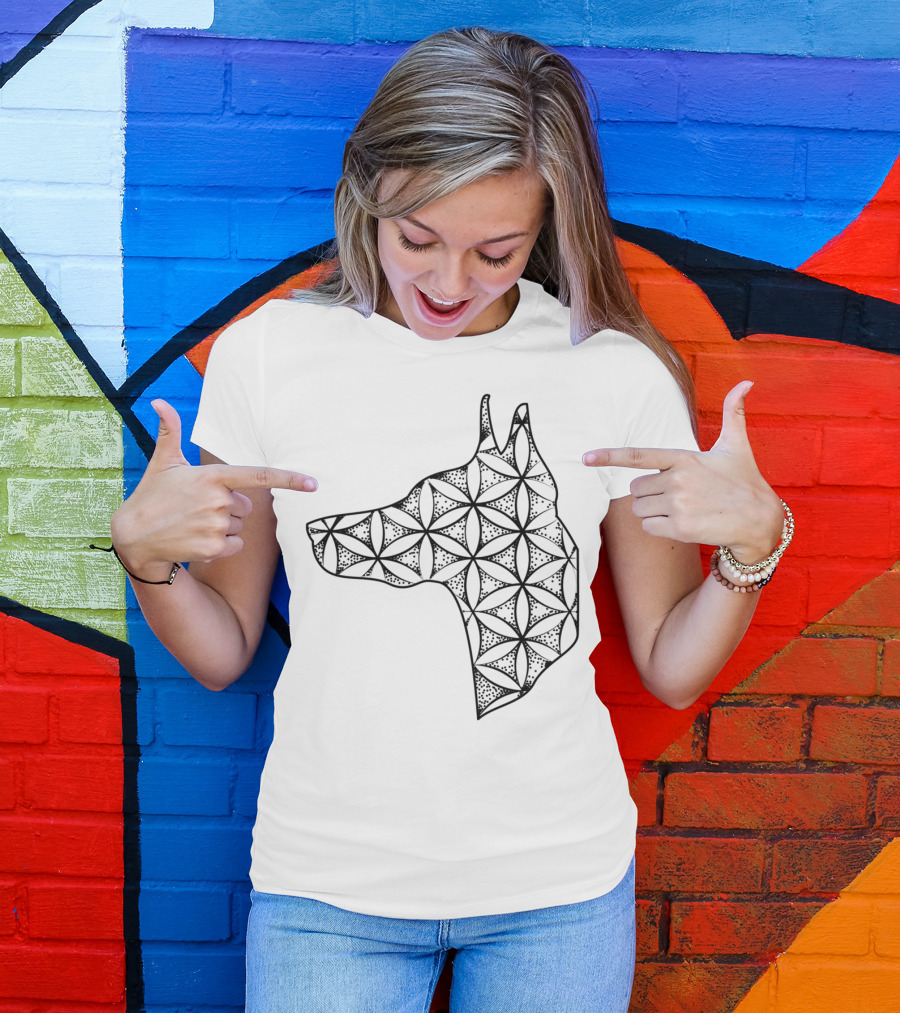 Dog Doberman Geometric T-Shirt