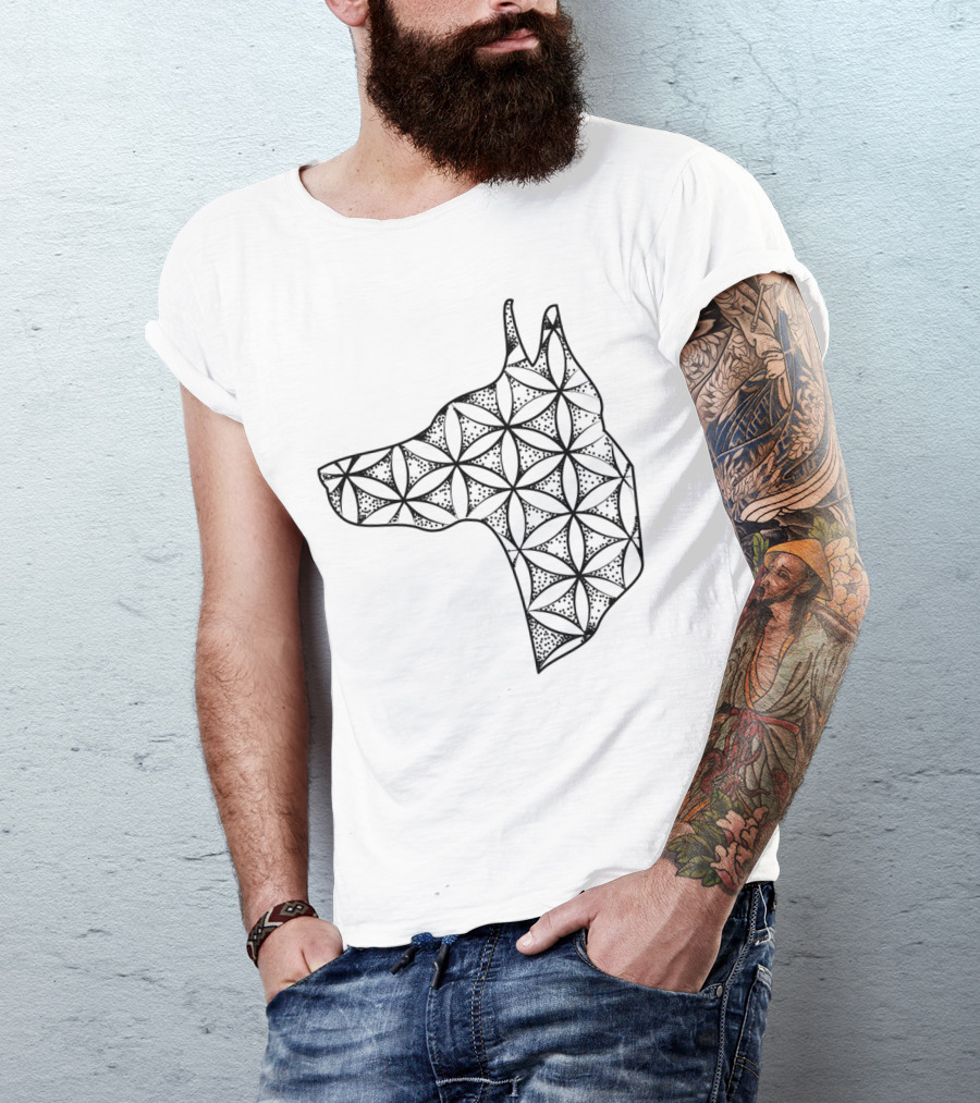 Dog Doberman Geometric T-Shirt