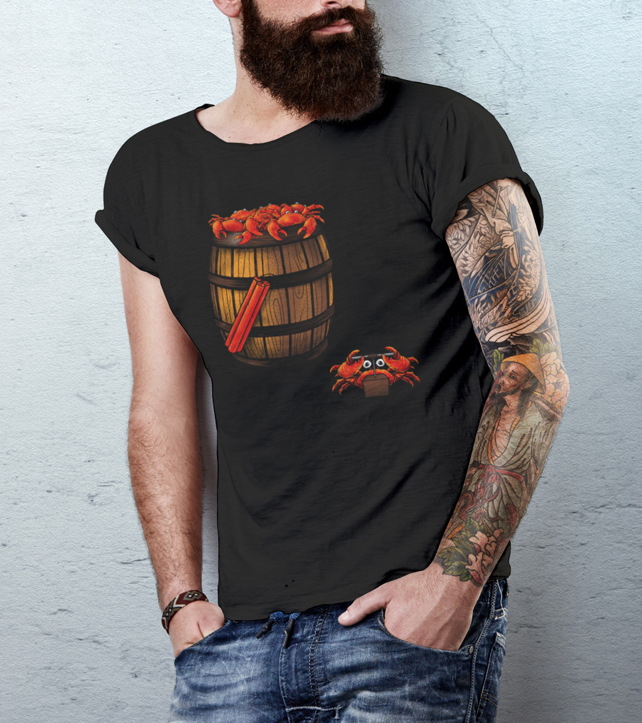 Crabs In A Barrel With Dynamite And Controller T-Shirt