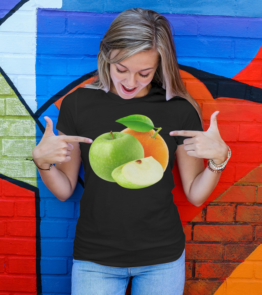 Apple And Orange Still Life Fruit Composition T-Shirt