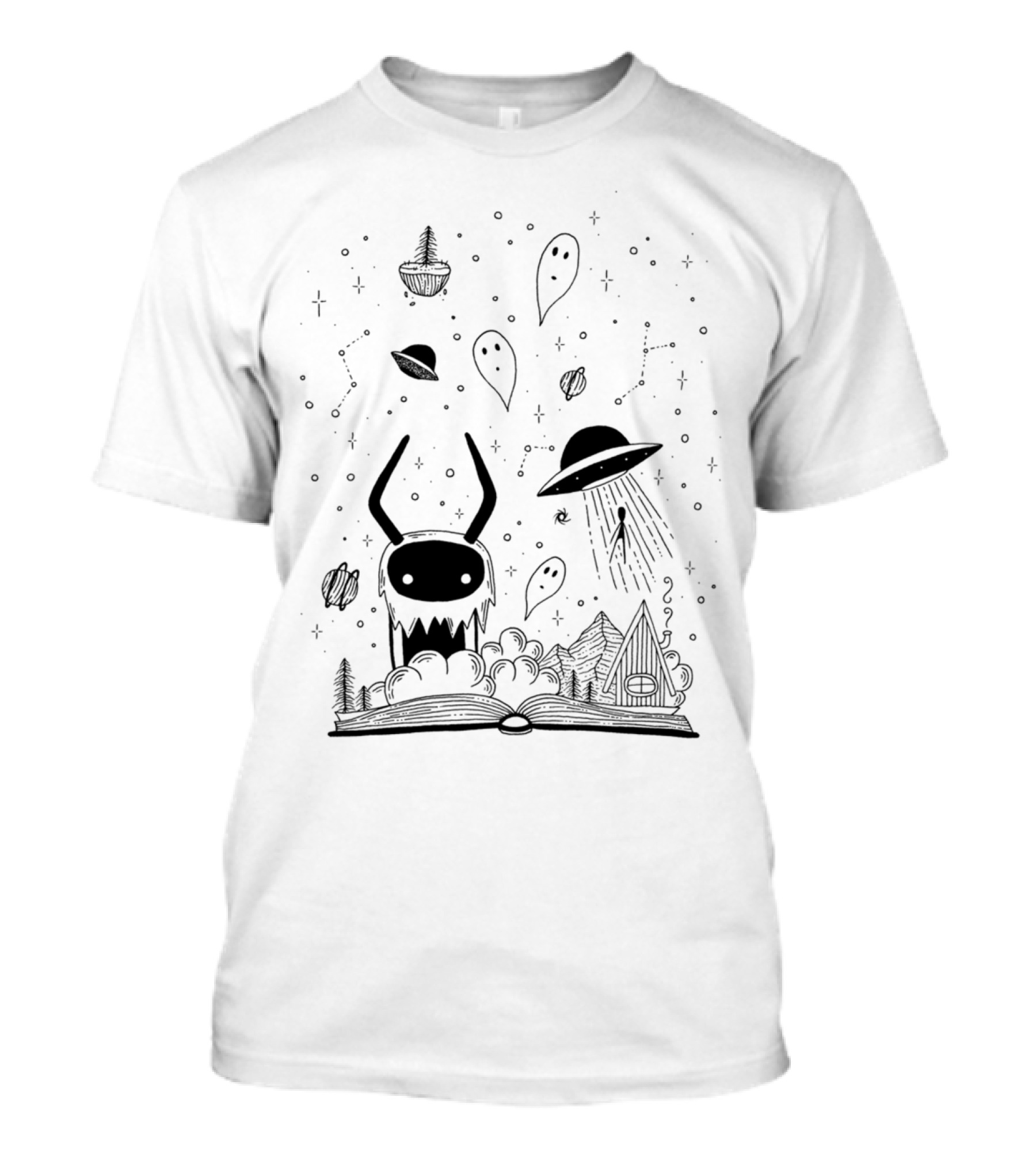 Book Of Magic Alien Ghosts UFOs And Cryptid Creatures T-Shirt
