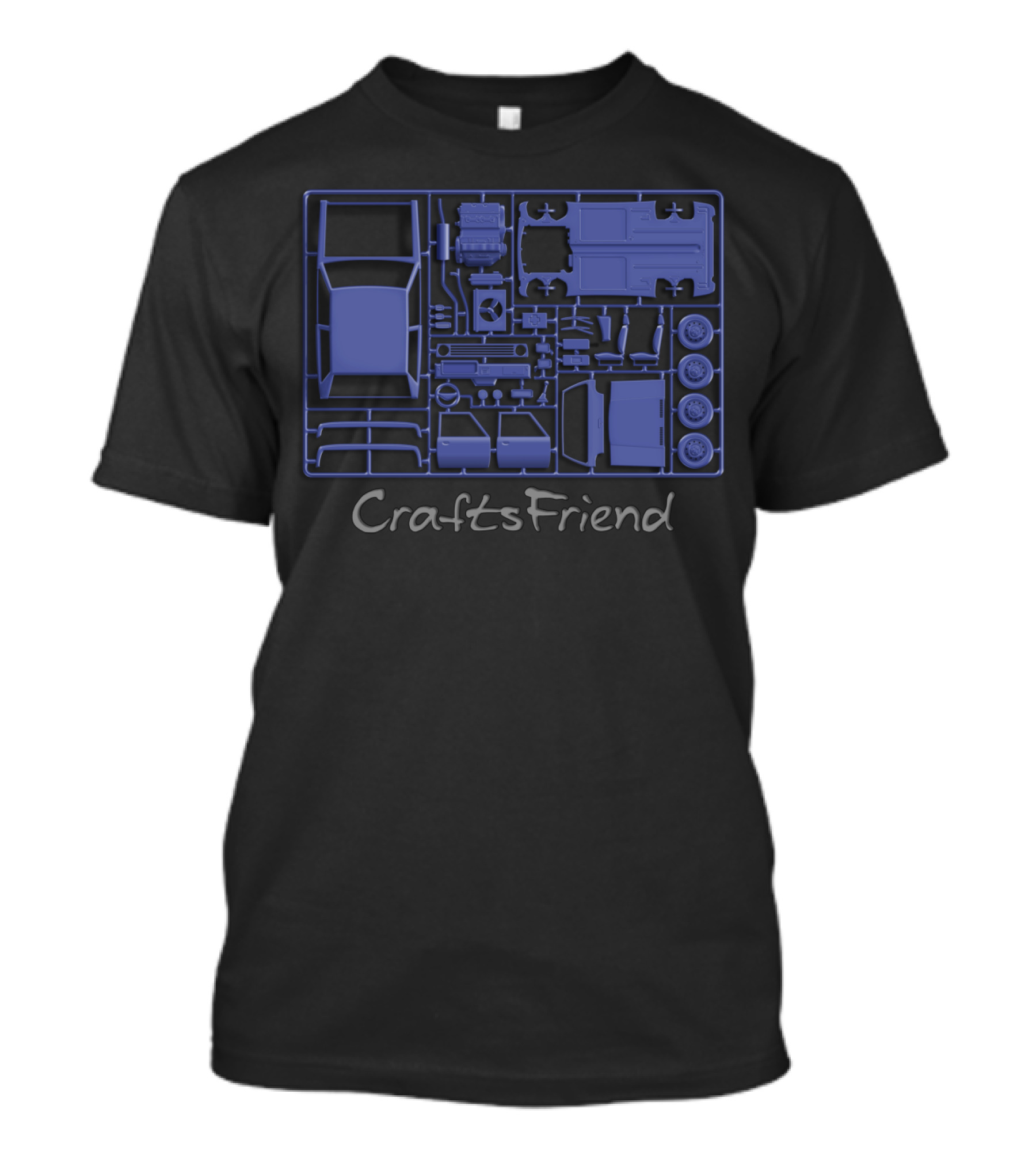CraftsFriend Blue Model Car Kit Components T-Shirt