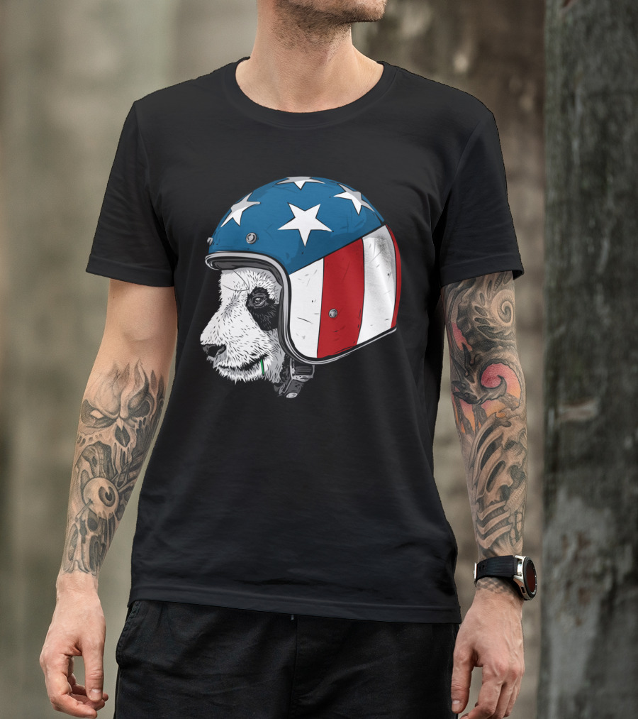 Beijing To New York Panda Helmet T-Shirt