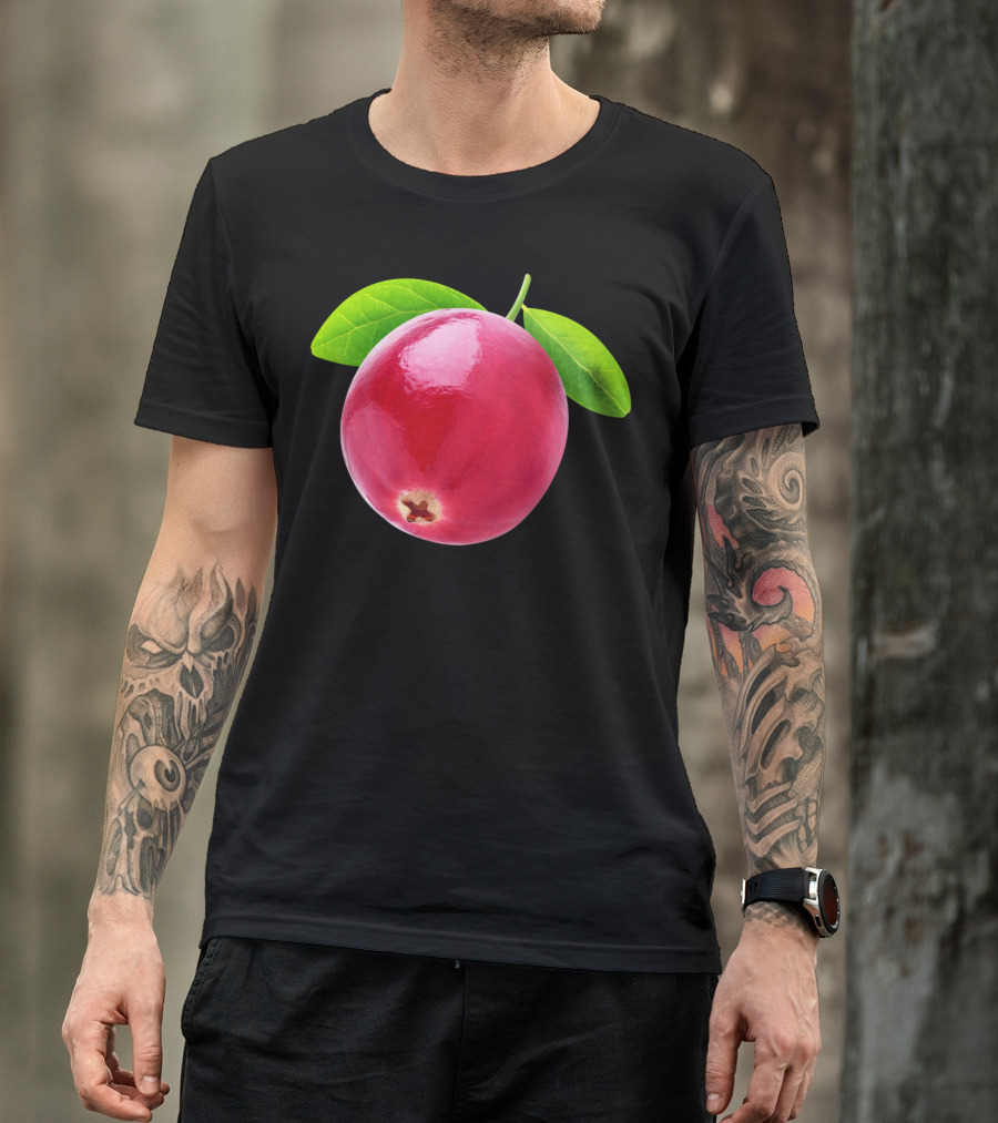 Cranberry Fruit With Green Leaves T-Shirt