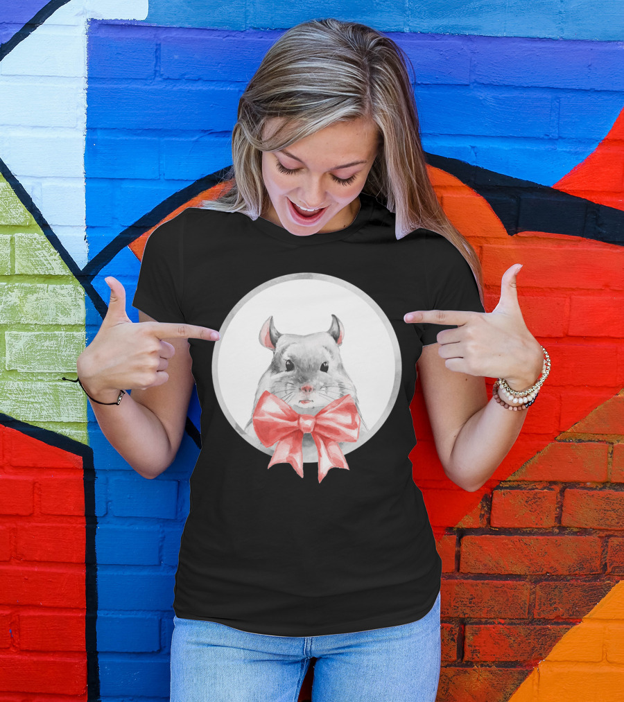 Bead Hamster With Red Bow T-Shirt