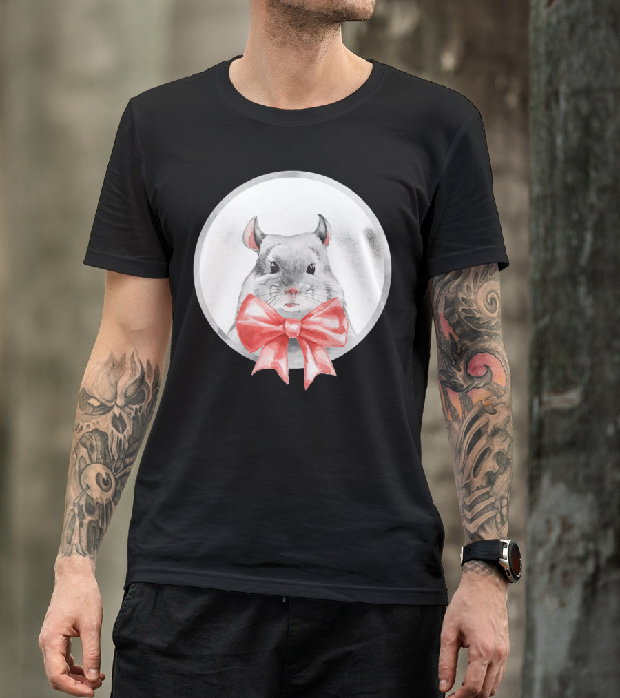 Bead Hamster With Red Bow T-Shirt