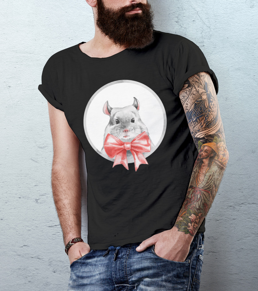 Bead Hamster With Red Bow T-Shirt