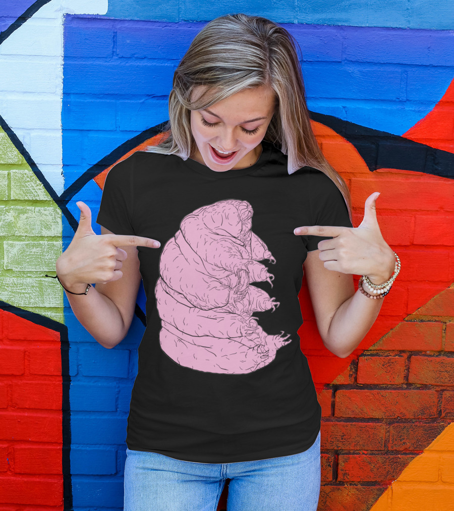 Tardigrade Creature Pink Sketch T-Shirt