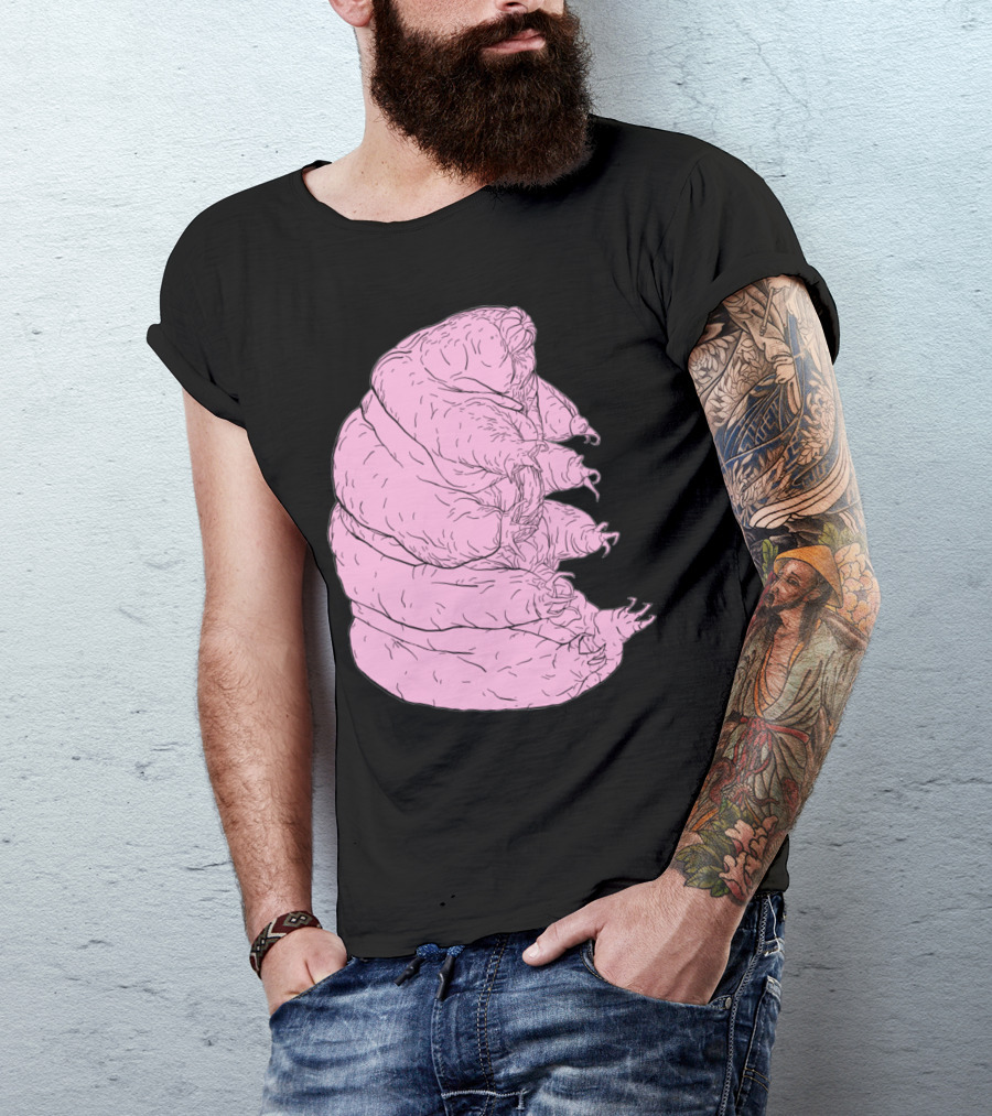 Tardigrade Creature Pink Sketch T-Shirt
