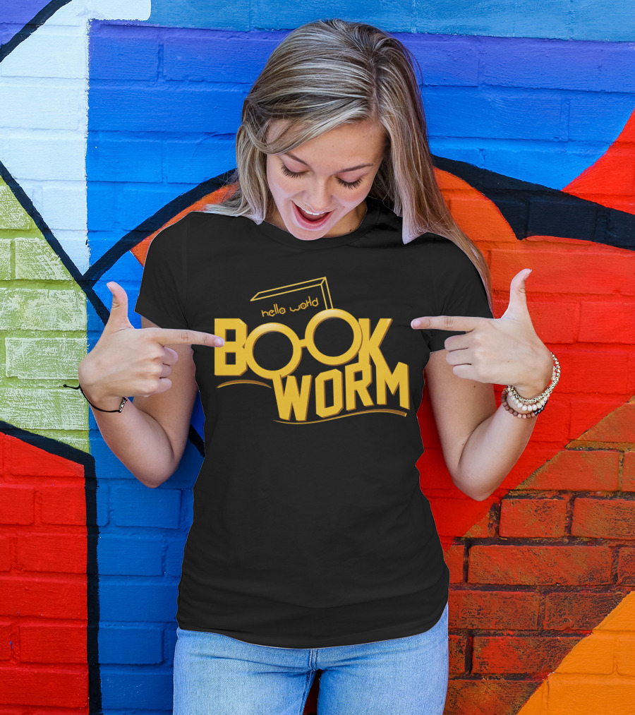 Book Worm Hello World Glasses T-Shirt