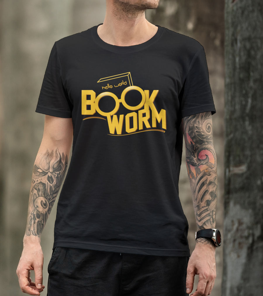Book Worm Hello World Glasses T-Shirt