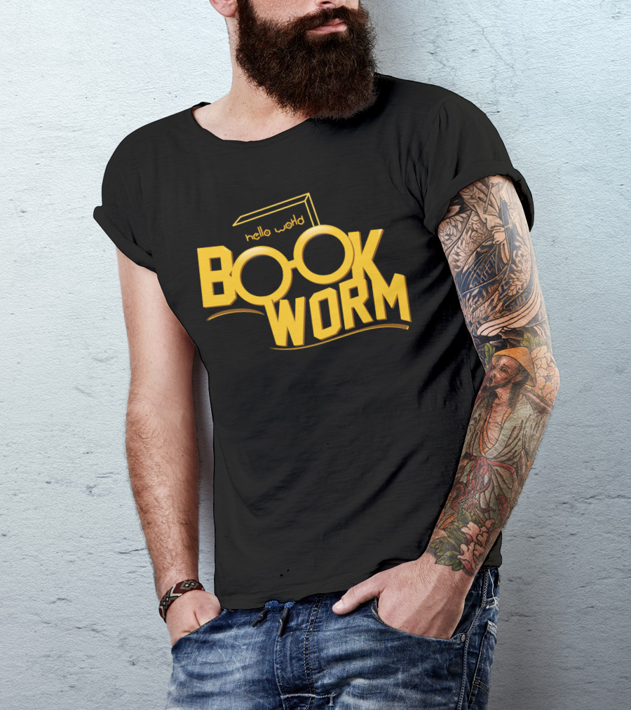 Book Worm Hello World Glasses T-Shirt