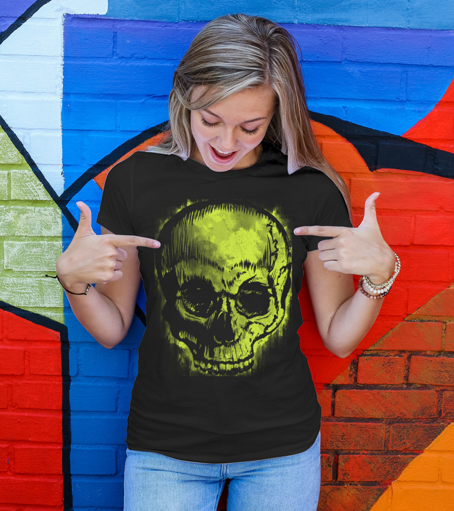 Retro Skull Neon Grunge Fusion T-Shirt