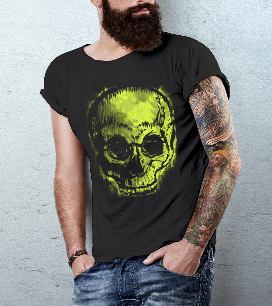 Retro Skull Neon Grunge Fusion T-Shirt