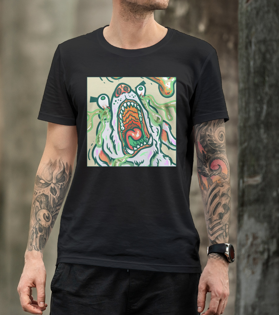 Dog In Cube Psychedelic Vomit T-Shirt
