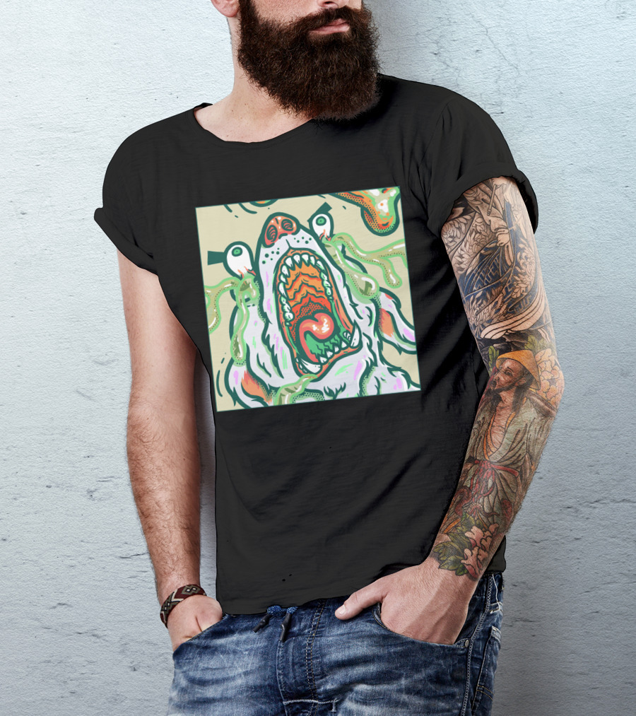 Dog In Cube Psychedelic Vomit T-Shirt