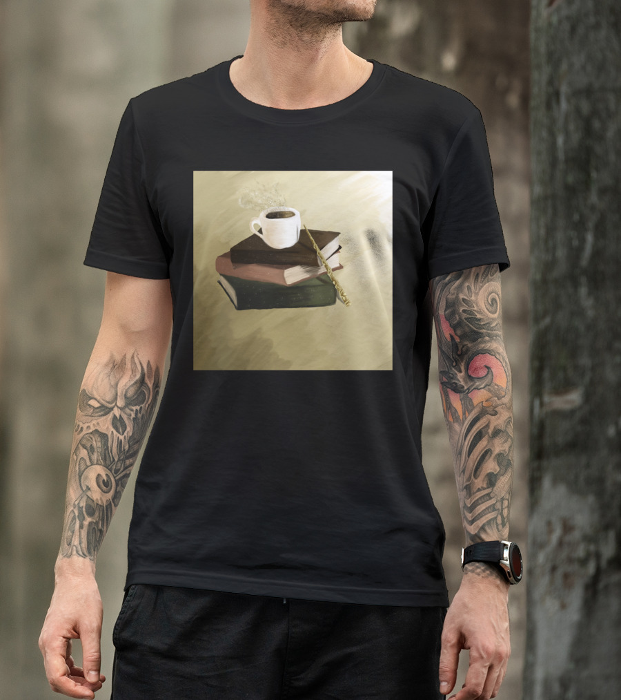 Books And Coffee With Wand T-Shirt