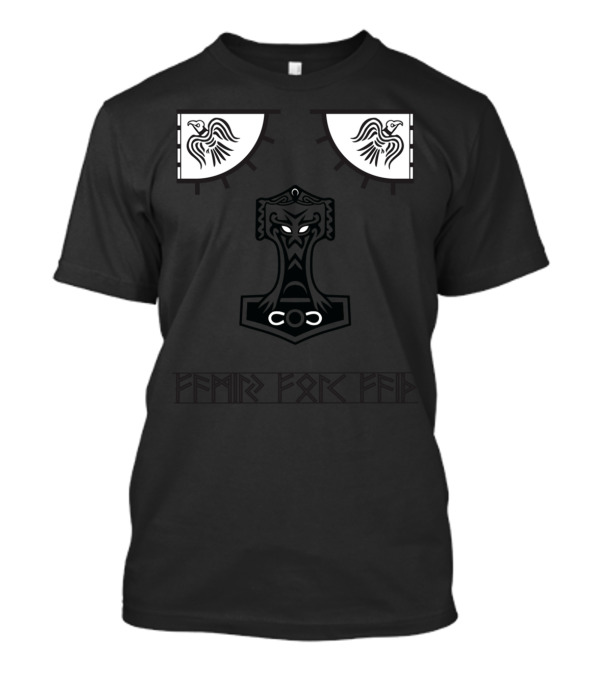 Mjölnir Thor's Hammer With Viking Ravens Family Folk Faith T-Shirt