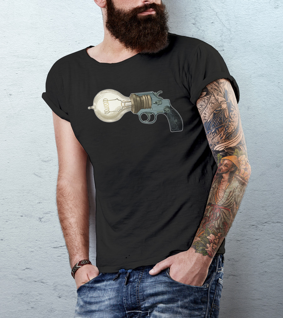 Tariff Deficit Light Bulb Revolver Fusion T-Shirt