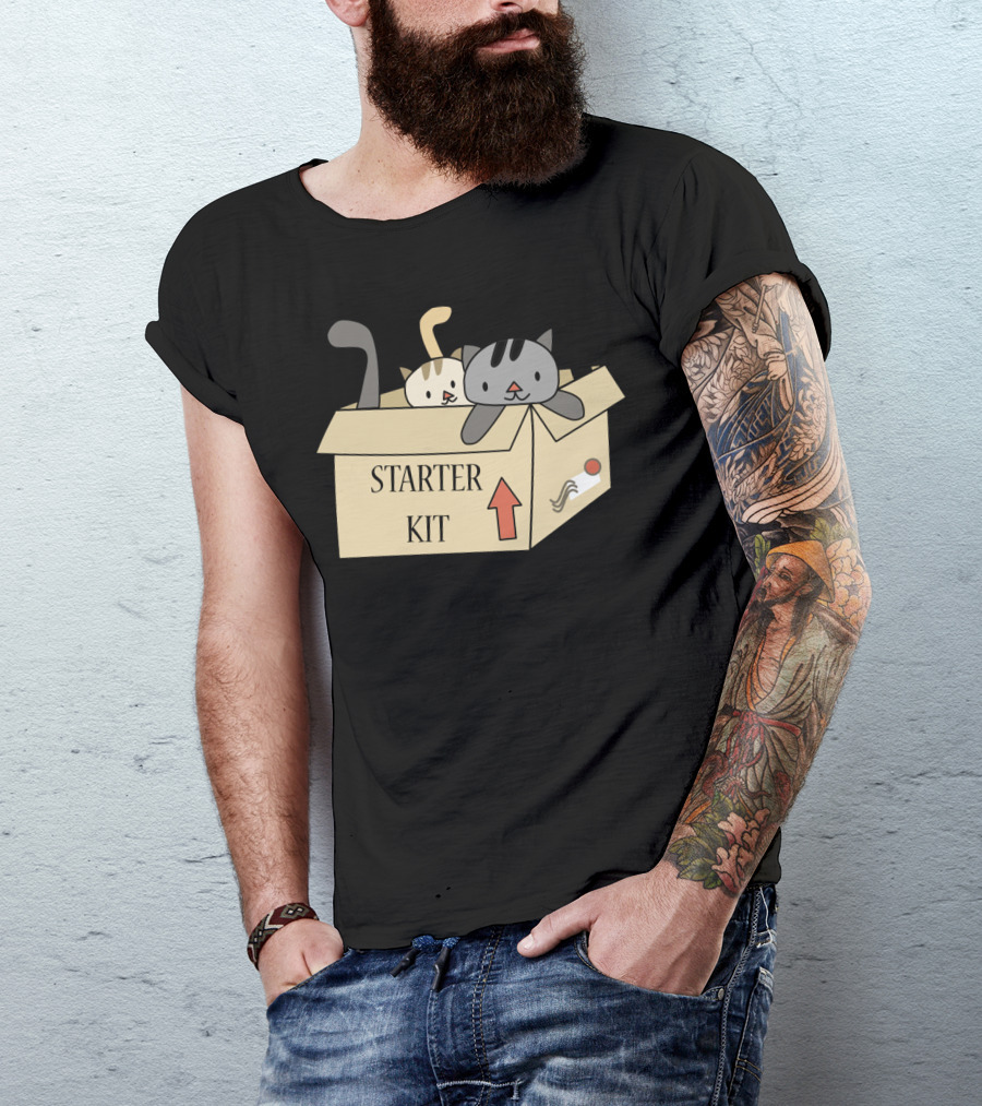 Starter Kit Box With Cats Inside T-Shirt