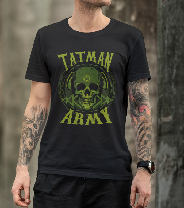 Tatman Army Skull Headphones T-Shirt