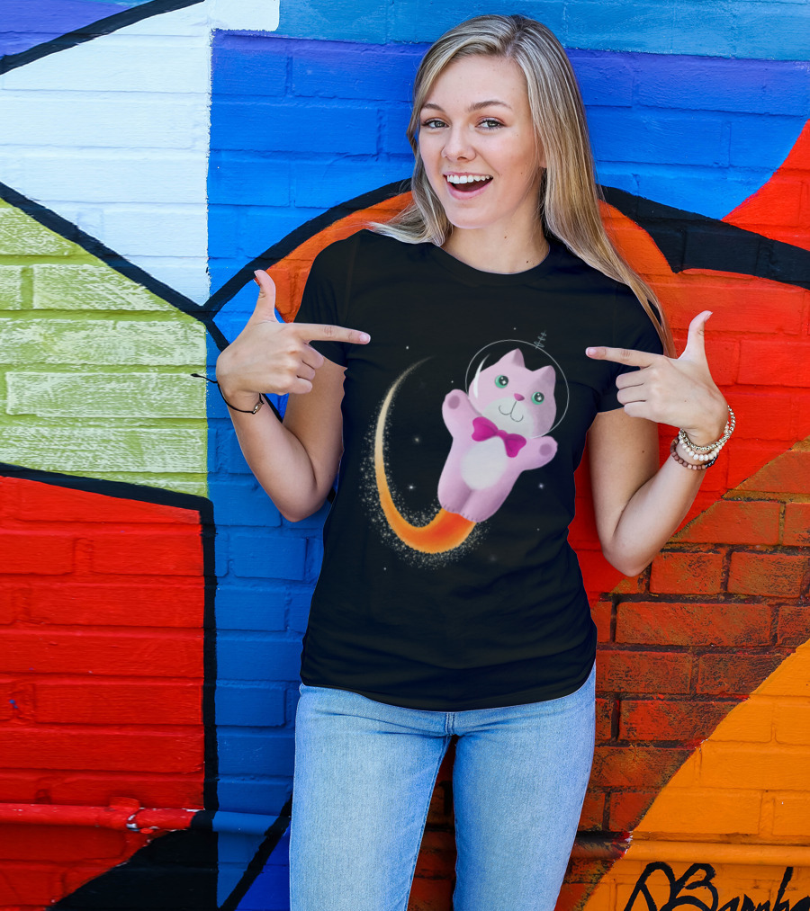 Captain Space Kitty Retro Futuristic Space Travel Adventure 24th Century T-Shirt