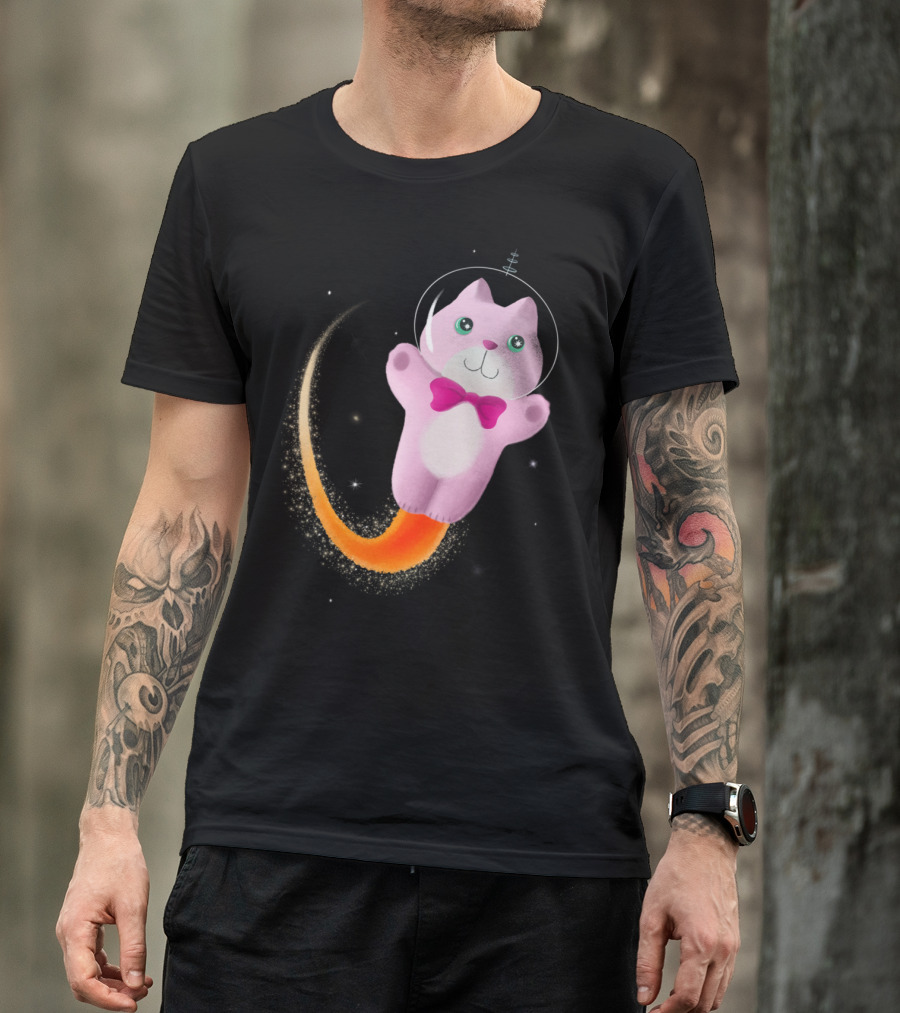Captain Space Kitty Retro Futuristic Space Travel Adventure 24th Century T-Shirt